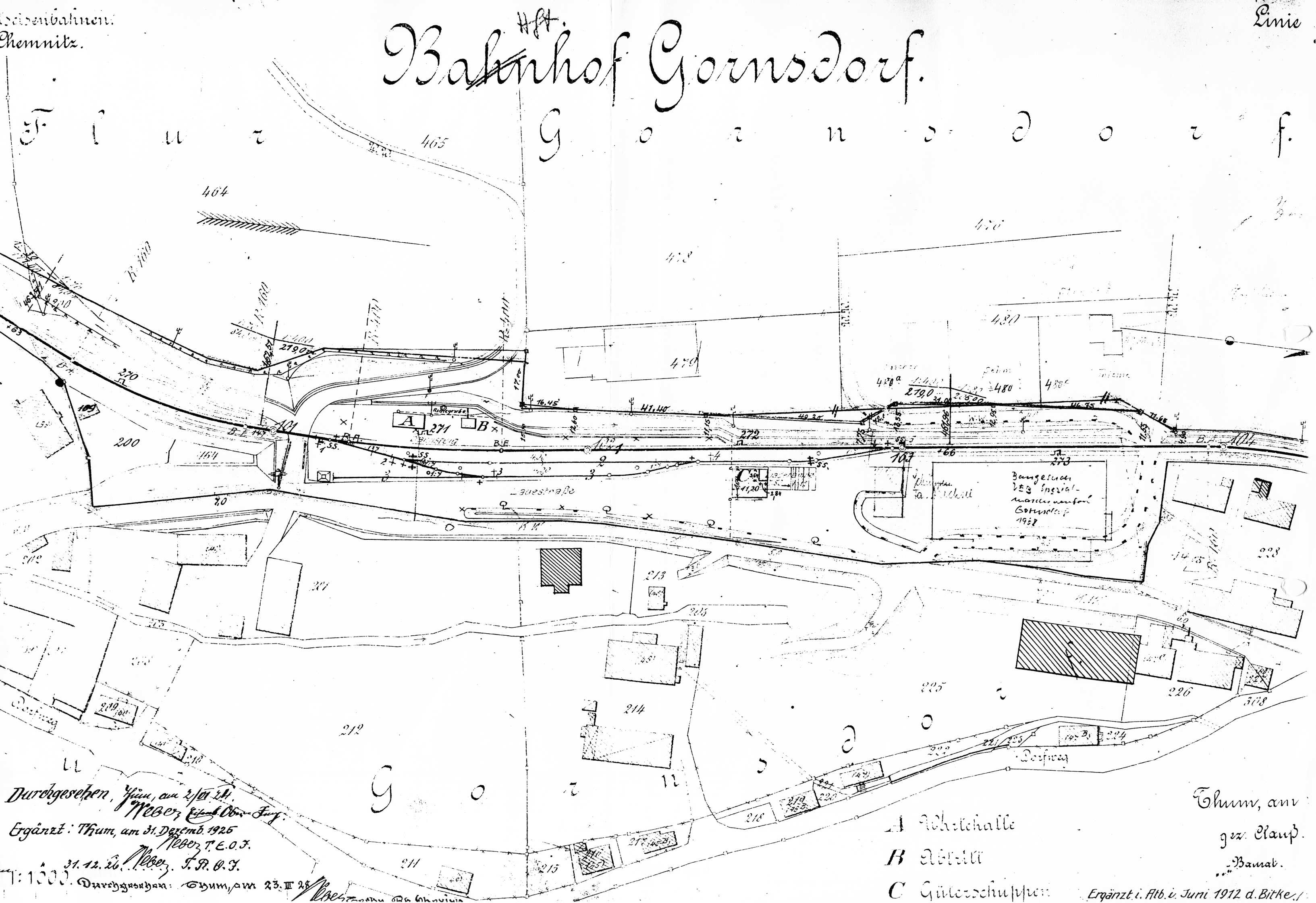 Gleisplan Bahnhof Gornsdorf
