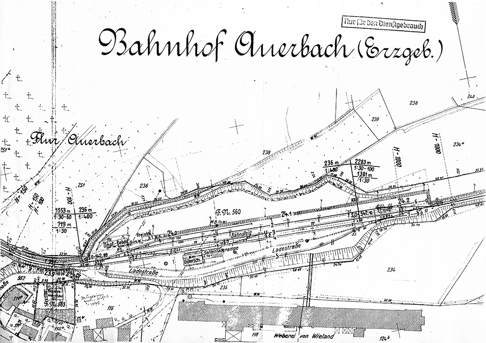 Gleisplan Bahnhof Auerbach im Erzgebirge